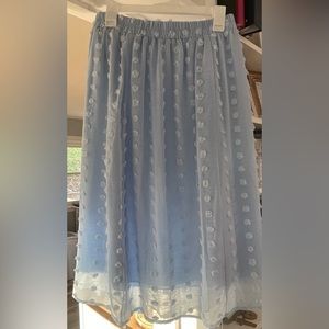 Women’s blue boutique skirt with fuzzy dots XL